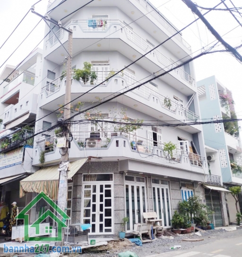 NHÀ GÓC 2 MTKD – 4 TẦNG – ĐƯỜNG NHỰA 11M – NGAY CHỢ – DÒNG TIỀN SẴN CÓ  Diện tích 4.1 x 11.4m, vuông vức. Kết cấu: 1 trệt, 3 lầu, ban công thoáng, 4PN - 5WC 